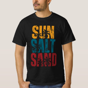 vintage retro Sonne Salz Sand Vögel & Palmenbäume T-Shirt