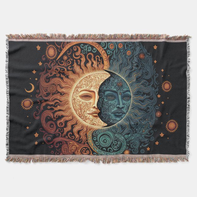 Vintage Retro-Sonne und Mond Decke (Vorderseite)
