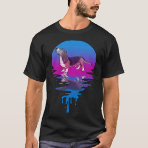 Vintage Retro Sonnenuntergang Basset Hound T-Shirt
