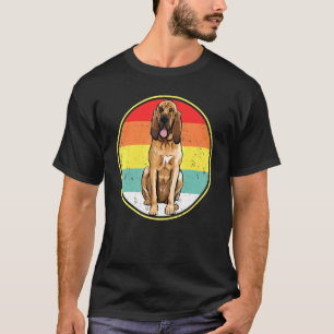 Vintage Retro Sonnenuntergang Bluthund Hund T-Shirt