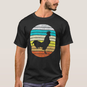 Vintage Retro Sonnenuntergang Huhn Henne Liebhaber T-Shirt