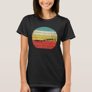 Vintage Retro Sonnenuntergang Kamel Tier T-Shirt