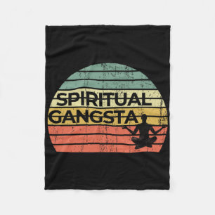 Vintage Retro Sonnenuntergang Lustig Yoga Spiritue Fleecedecke