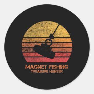 Vintage Retro Sonnenuntergang Magnetfischen Runder Aufkleber