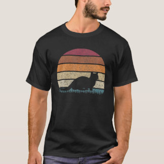 Vintage Retro Sonnenuntergang Munchkin Katzenliebh T-Shirt