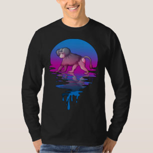 Vintage Retro Sonnenuntergang Pavian T-Shirt
