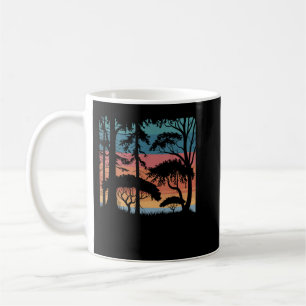 Vintage Retro-Sonnenuntergangspalmen im Freien Kaffeetasse