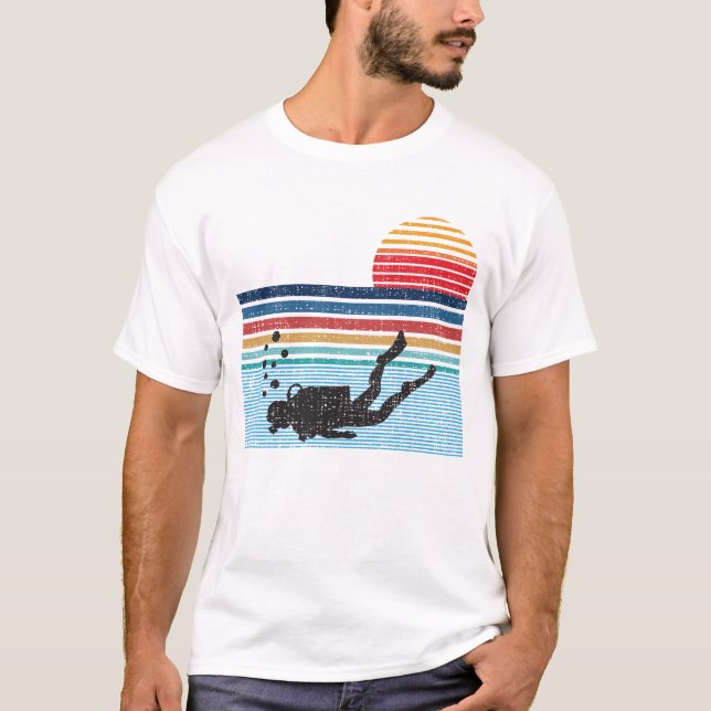 Vintage Retro Sporttauchen-Geschenke für T-Shirt (Vorderseite)