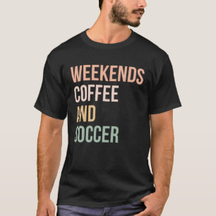 Vintage Retro-Sportwochen Kaffee und Fußball T-Shirt