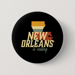 Vintage Retro Stadt-Karte New Orleans Louisiana Button