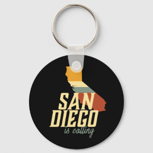 Vintage Retro Stadtplan von San Diego Kalifornien Schlüsselanhänger
