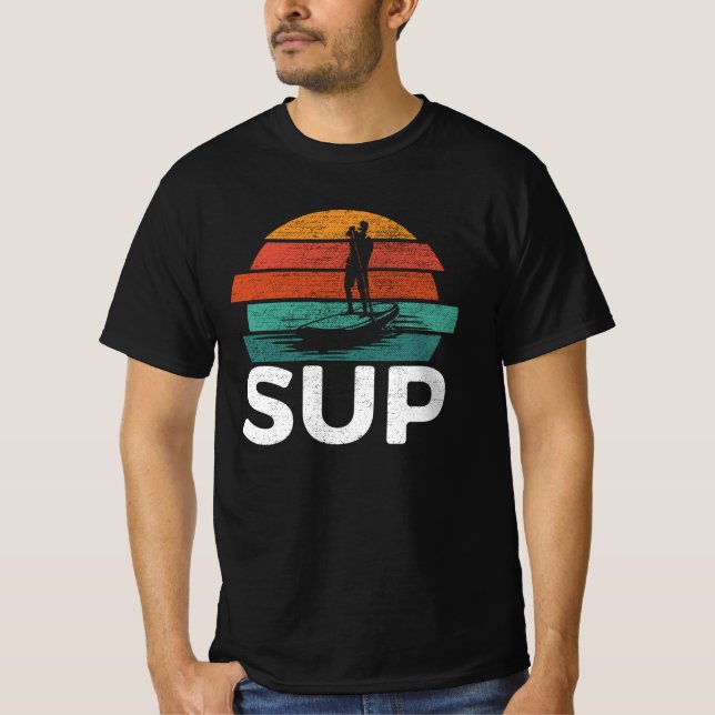 Vintage Retro-Standauflage - Paddelsurfboard aufse T-Shirt (Vorderseite)