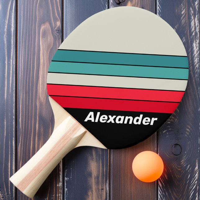Vintage Retro-Stealth mit Namen gestreift Tischtennis Schläger (Von Creator hochgeladen)