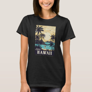 Vintage Retro Stil Aloha Hawaii Flucht ins Paradie T-Shirt