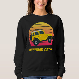 Vintage Retro-Stil Offroad Auto 4x4 Sunset Vibes Sweatshirt