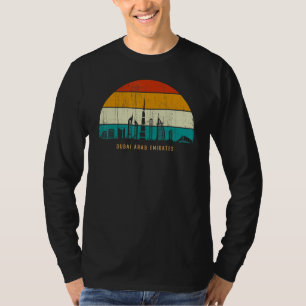 Vintage Retro Stil Skyline Stadt Dubai Vereinigte T-Shirt