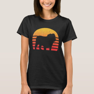 Vintage Retro Stil Sonnenuntergang Englische Bulld T-Shirt