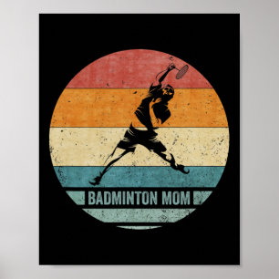 Vintage Retro Stolze Badminton-Mutter Silhouette S Poster