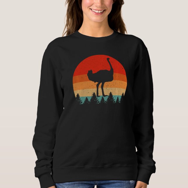 Vintage Retro Strauß Tier Strauß Sweatshirt (Vorderseite)