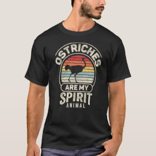 Vintage Retro Strauße Sind Mein Geistertier Strauß T-Shirt