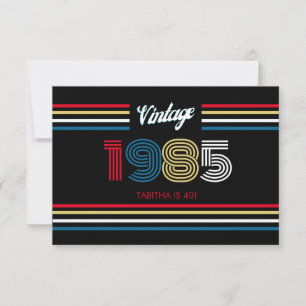 Vintage Retro-Streifen-Primärfarben Dankeskarte