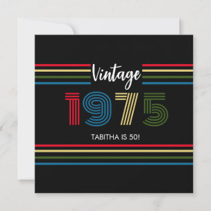 Vintage Retro Stripe 1975 Primärfarben Dankeskarte
