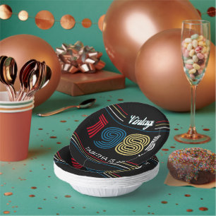 Vintage Retro Stripe Primärfarben 1985 Pappteller