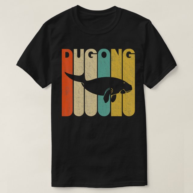 Vintage Retro Style Dugong Silhouette T-Shirt (Design vorne)