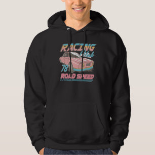 Vintage Retro Style Motorrennstrecke Straßenrennau Hoodie