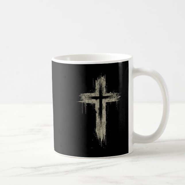 Vintage Retro Style Nge Christian Cross  Kaffeetasse (Rechts)