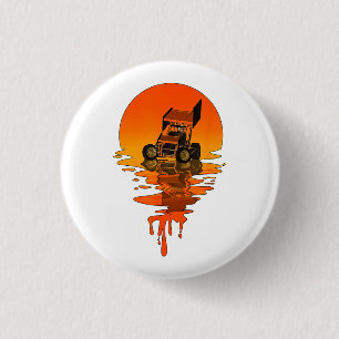 Vintage Retro-Style Sprint Car Racing Button