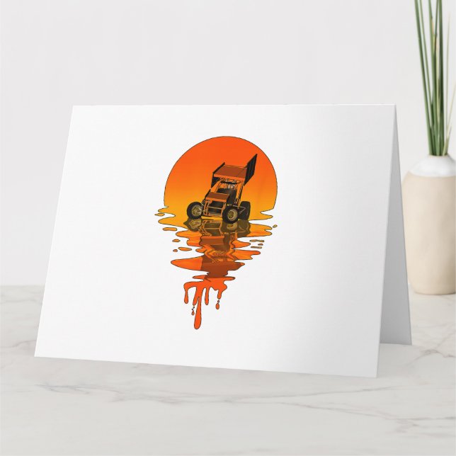 Vintage Retro-Style Sprint Car Racing Karte (Vorderseite)