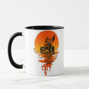 Vintage Retro-Style Sprint Car Racing Tasse