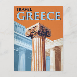 Vintage Retro Style Travel Greece Greek Column Postkarte