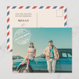 Vintage Retro Stylist Foto Hochzeit Postkarte