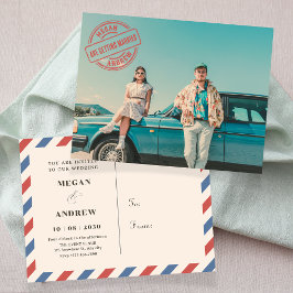 Vintage Retro Stylist Foto Hochzeit Postkarte