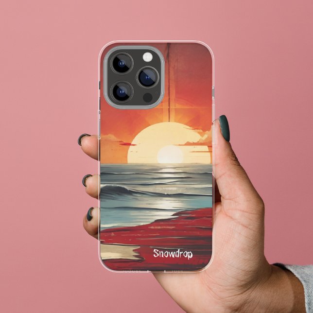 Vintage Retro Sunset Seehand Case-Mate iPhone Hülle (Von Creator hochgeladen)