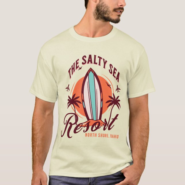 Vintage Retro Surf T-Shirt (Vorderseite)