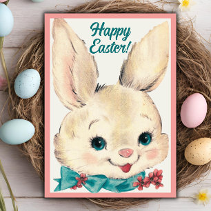 Vintage Retro Süße Fröhliche Ostern Hase Karte