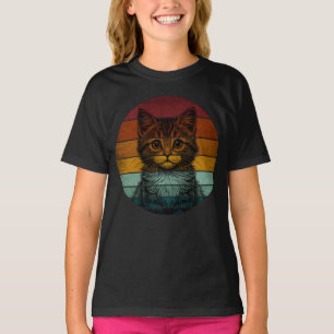 Vintage Retro Süße Katze T-Shirt