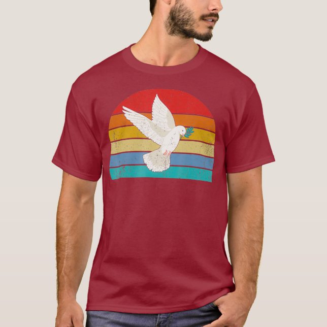 Vintage Retro-Taube T-Shirt (Vorderseite)