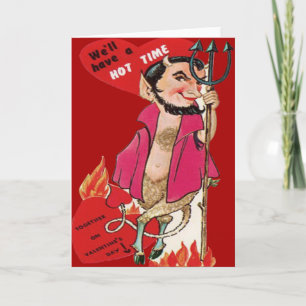 Vintage Retro Teufel Valentinstag Karte