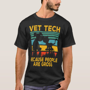 Vintage Retro Tierarzttechniker Weil Menschen Ekel T-Shirt