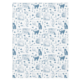 Vintage Retro Toile-Muster Katze Katzenminze Weiß Tischdecke
