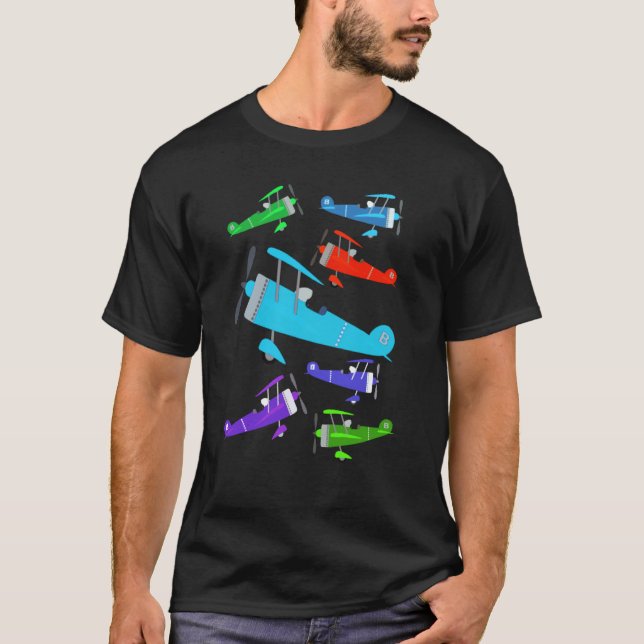 Vintage Retro Toy Planes T-Shirt (Vorderseite)