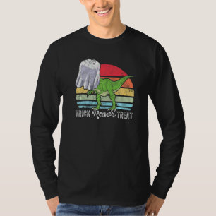 Vintage Retro Trick Rawr Treat Geist Dino Trex Hal T-Shirt