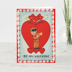 Vintage Retro Trompeter Valentinskarte Feiertagskarte