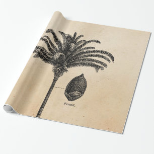 Vintage Retro Tropischer Palmbaum - Palmen Vorlage Geschenkpapier