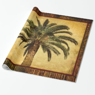 Vintage Retro Tropischer Palmbaum - Palmen Vorlage Geschenkpapier