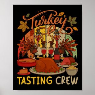 Vintage Retro Truthahn-Verkostungs-Crew Thanksgivi Poster